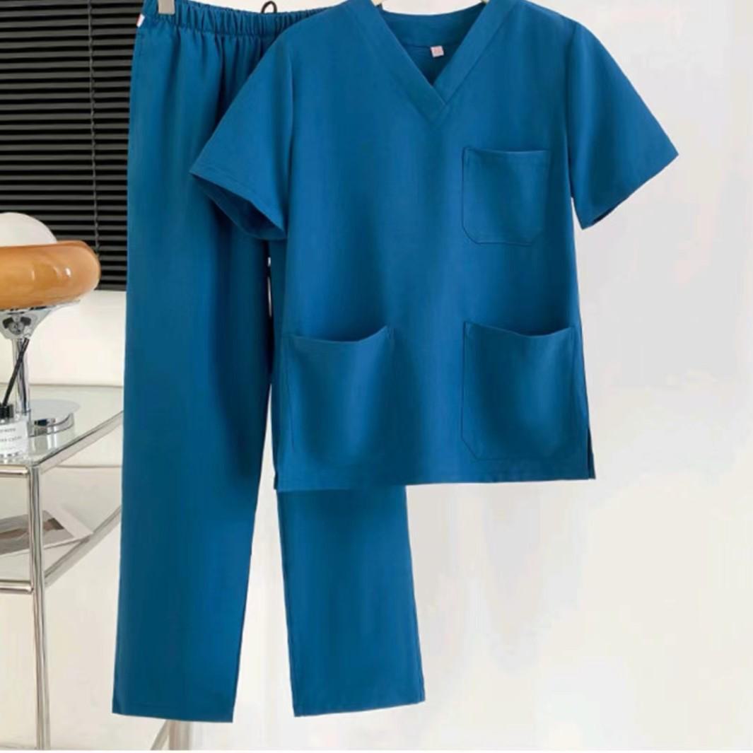 

Костюмы унисекс из полиэстера и хлопка для врачей и медсестер men s; M павлин голубой