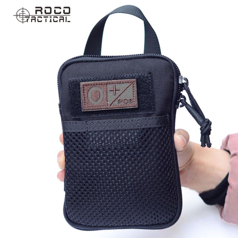 

Тактичні сумки ROCOTACTICAL Cordura Nylon Portable MOLLE Mini Military Pocket Organizer Military Waist Utility Acessory Bag Black