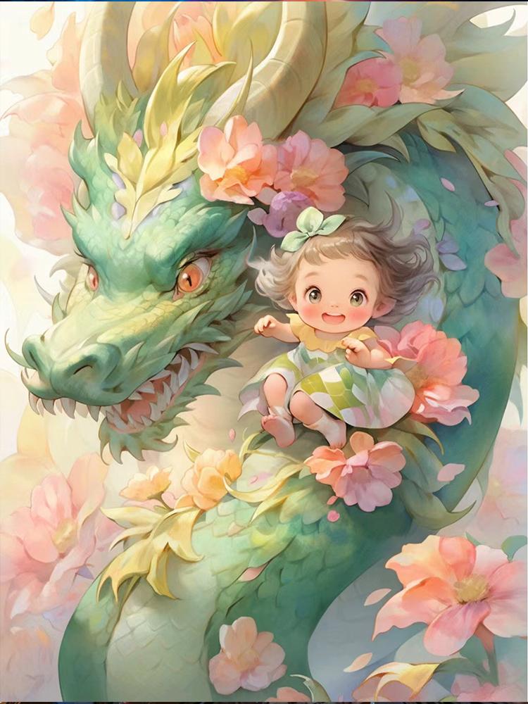 

5D Diy Алмазная картина Китайская классика Зеленый Морозный Дракон Вышивка крестом Алмазное искусство Животное Дергон Вышивка Мозаика Домашний Декор Подарки Full Round 20x30CM