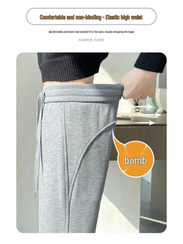 Women's High-Waisted Micro-Flared Slim-Fit Wide-Leg Pants