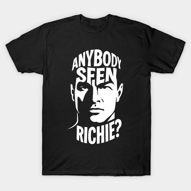 Men Black Print T-shirt Anybody Seen Richie? No-Cut Transfer Paper Print Cotton Tshirt 2XL чёрный
