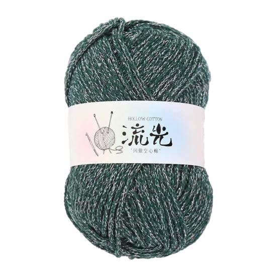 

1.5MM Glitter Hollow Cotton Yarn Soft Thick Crocheting Knitting Yarn Handmade Crafts Pure Color Crochet Thread Skeins Beginners Knitting Lovers Gift