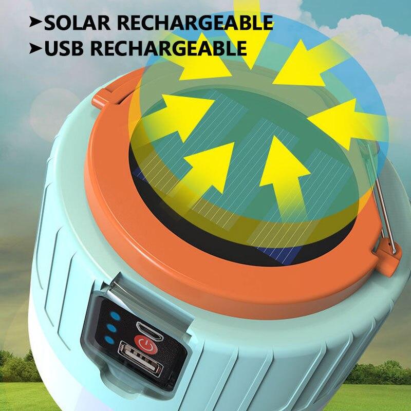 1Pc LED Solar Charging Bulb Energy Saving Bulb Lamp Night Market Lamp Mobile Outdoor Camping Solar Power Outage Emergency Light