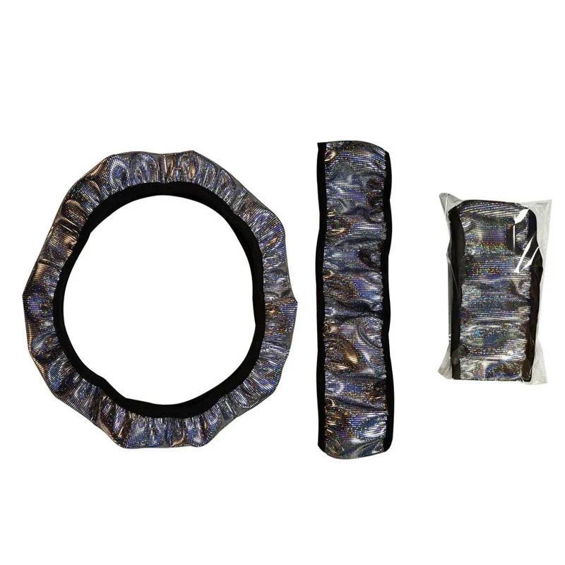 Bling Bling Diamond Rhinestones Car Steering Wheel Cover 37/38cm Auto Interior Accessories Women Case Car Styling Four Seasons