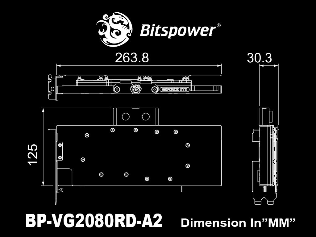 Bitspower Lotan VGA Water Block for NVIDIA GeForce RTX 20 Series with Accessory Set BP-VG2080RD-A2