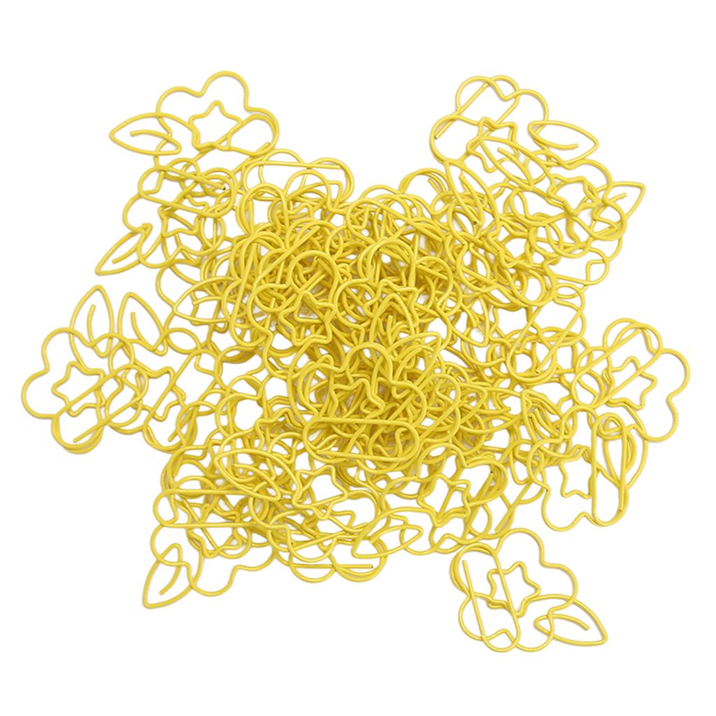 45 buc agrafe de hârtie multifuncționale în formă de floare, set de agrafe metalice pentru clasificarea documentelor, galben