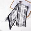 Polka Dot Narrow Scarf 100x7cm Women Ribbon Tie Headband for Bag Handle Decor and Choker Use