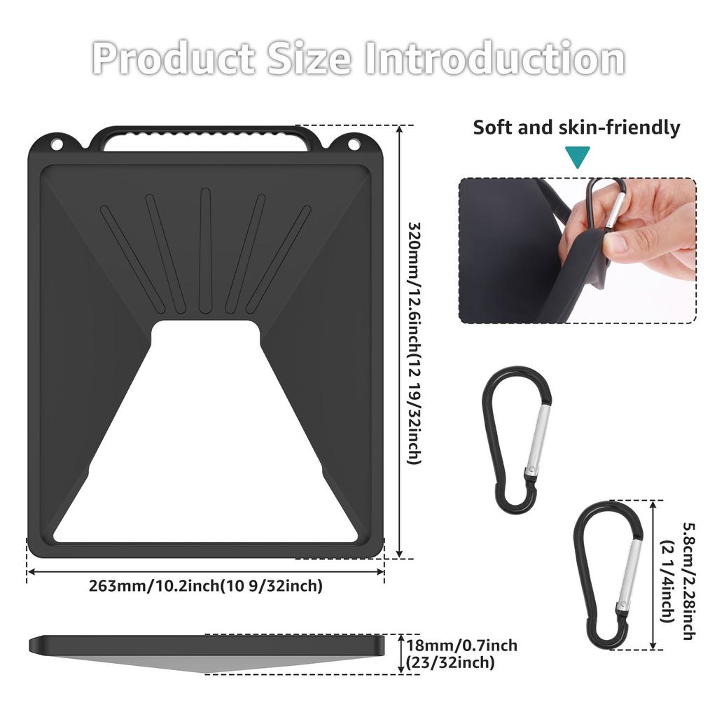 Silicone Satellite Antenna Protective Cover Mini Satellite Dish Protective Cover Case with Handle and Hook for Outdoor Camping