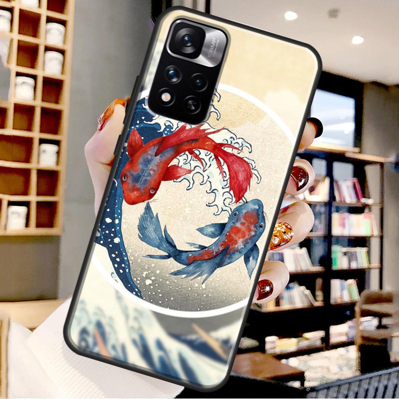 Japanese Koi Case For Xiaomi Redmi Note 12 11 10 9 8 Pro Note 12S 11S 10S 9S Cover For Redmi 9 10 12 C