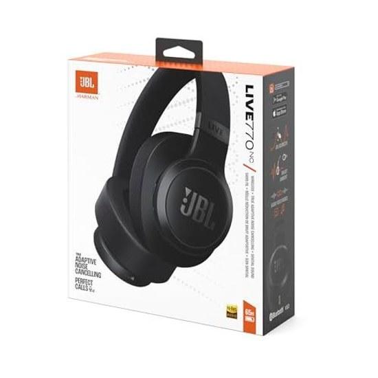 JBL LIVE 770 NC style design hybrid noise cancelling Bluetooth compatible multipoint over-ear headphones black JBLLIVE770NCBLK