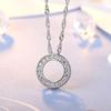 925 Sterling Silver Halo of Love Pendant Necklace, Micro-Paved Korean Fashion Jewelry