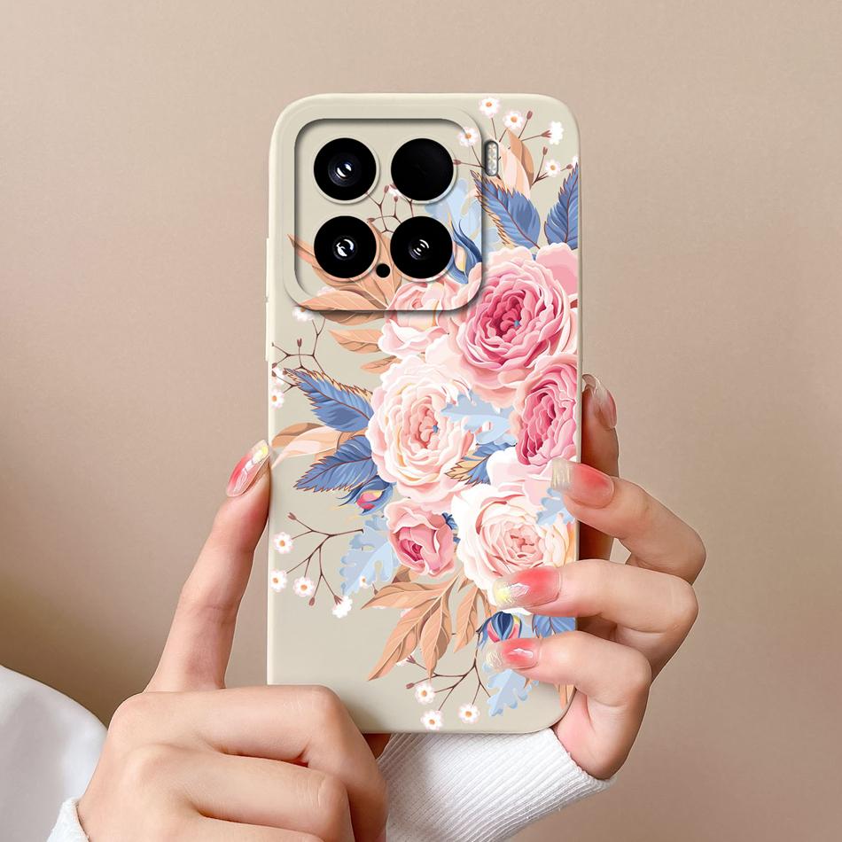 Candy Case For Xiaomi 15 Pro Phone Housing Soft Liquid Silicone Upgrade Full Protection Flowers Back Cover For Xiaomi15 Pro Capa