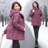Padded Jacket Winter Down Mother Fashion Plus Size Loose Thick Hooded Padded Jacket