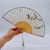 Old Changmen Suzhou Double-Sided Embroidery Folding Fan: Ancient Cheongsam Style for Women