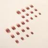 24 Pieces Gradual Change Fine Flash Succulent Grape Color European Square Fake Nails Simple Pure Reddish Brown Wearing Nail