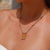Stylish And Simple Color Rope Love Tarot Pendant Necklace Lucky Bead Chain Gold-Plated Color Retention