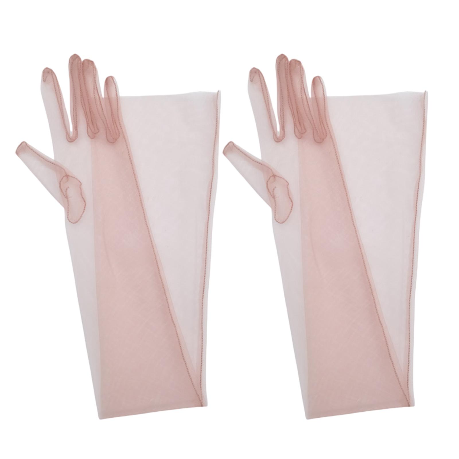 

1 пара Длинные сетчатые перчатки Элегантные свадебные митенки Прозрачные женские перчатки для невесты и подружек невесты 7