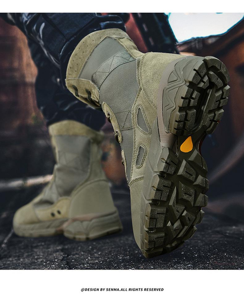 Men's Plus Size Lightweight Combat & Tactical Boots - Puncture-Proof Desert Outdoor Footwear