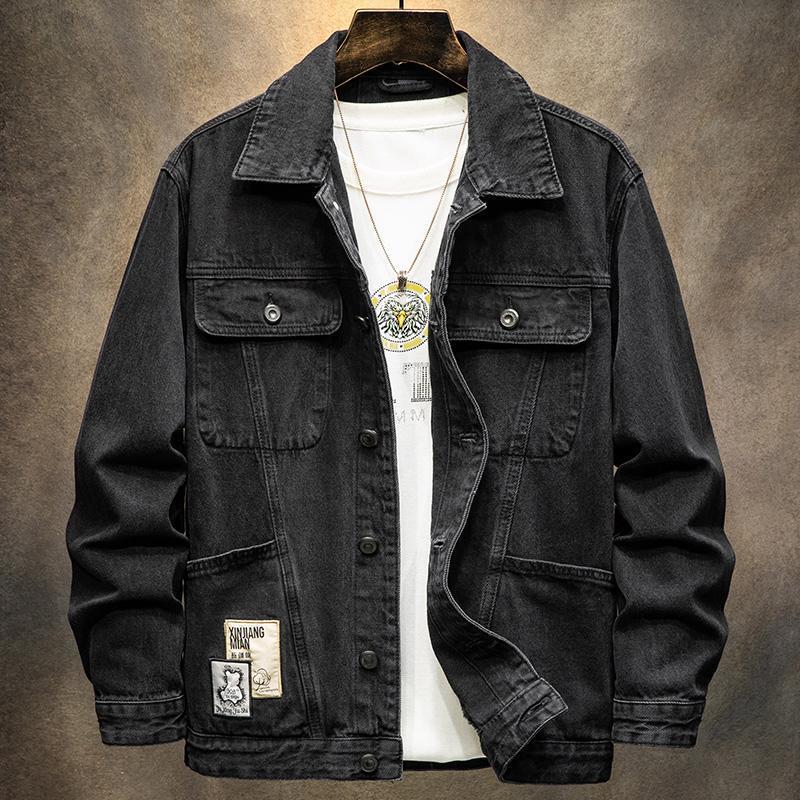 Vintage Jeansjacke Herren Lose Jacke Herren Frühling und Herbst Top
