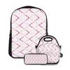 School Backpack Set - Old Retro Oval - Water Resistant - Polyester+Oxford - Insulated Lunch Bag 4–6h
