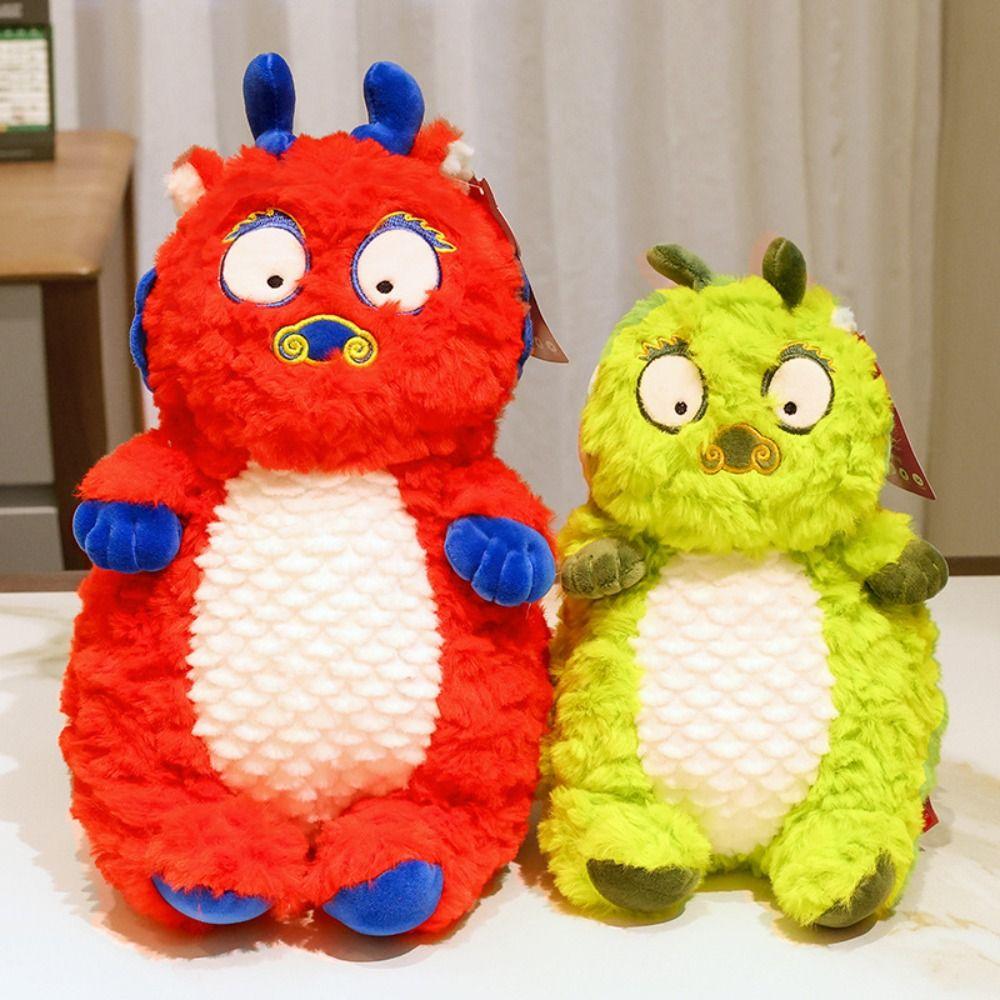 

Zodiac Dragon Year Of The Dragon Mascot Plush Toy Kids Playing Supplies green-26cm