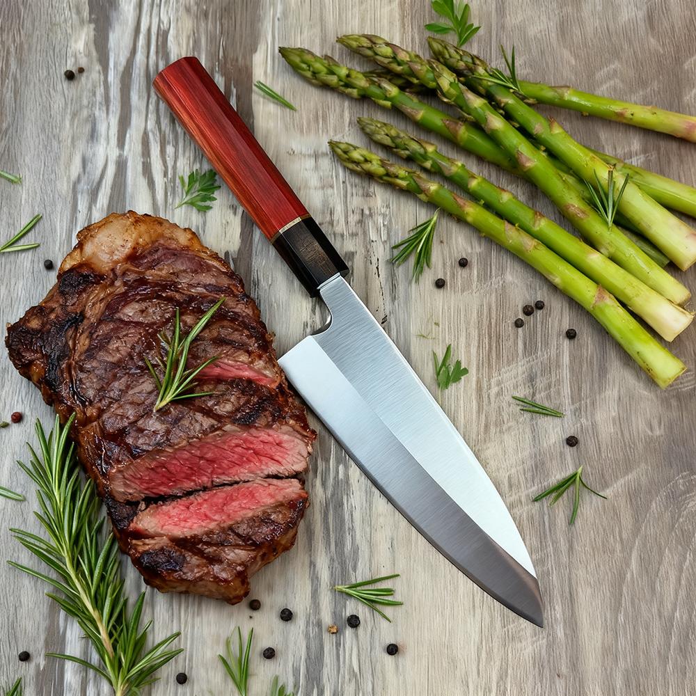 Deba Knife Single-edged Blade Germany 1.4116 Steel Wood Handle Chef Cleaver Sashimi Meat Slicing Sushi Vegetables Kitchen Knives