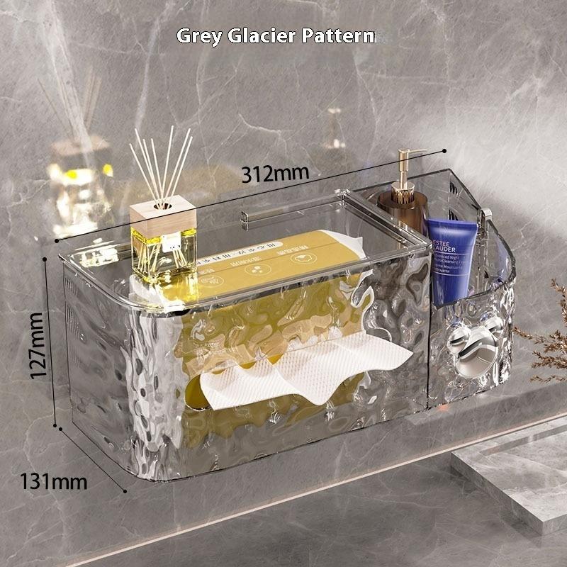 

Коробка для хранения полотенец для лица с крышкой Коробка для салфеток бытовая роскошная ванная комната кухня перевернутая коробка для хранения на присоске серый
