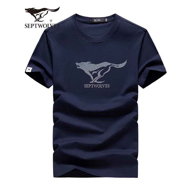 Septwolves Men s Running Wolf Print Short-Sleeve T-Shirt 4XL