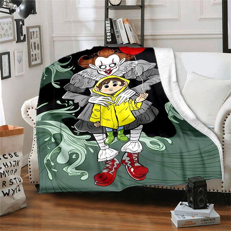 1pc Blanket Pennywise the Dancing Clown1 Print Design, Lightweight Blanket for Sofa, Bed- Soft &Warm, Gift for All Seasons Like Christmas, Halloween