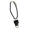Elegant Collarbone Necklace Enamel Leopard Head Pendant Design Retro Pearls Charm Fashion Neckchain Accessory
