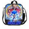 SONIC Student Picnic Bag Oxford Cloth Cartoon Print Shoulder Crossbody Backpack Large Capacity for Boys and Girls