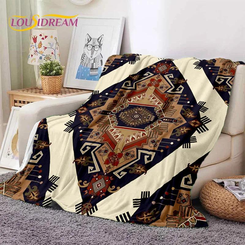 Turkey Persian Bohemian Mandala Flower Soft Flannel Blanket for Bed Bedroom Sofa Picnic,Throw Blanket for Outdoors Leisure Gift