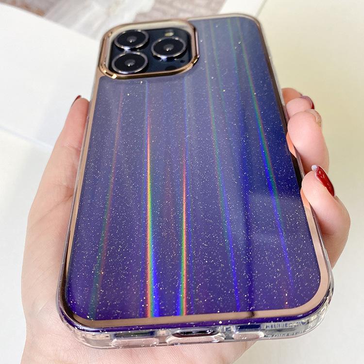 Phone Case for IP13pro, Anti-Drop IMD Powder Gradient with Aurora, Simple and Fashionable