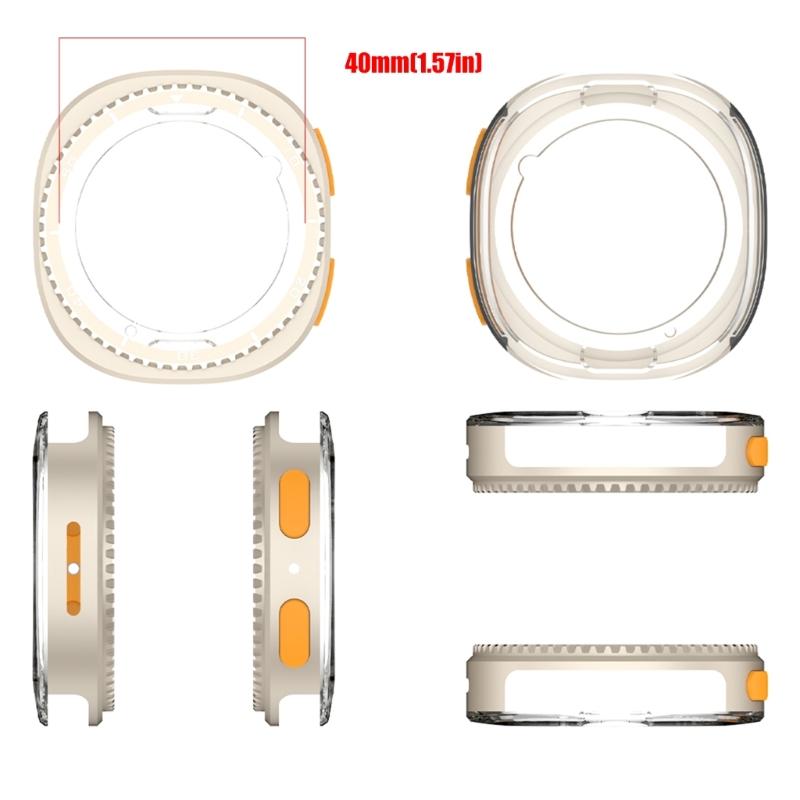 Ergonomic Stylish Metal Frame Cover Scratch Resistant Housing Protective Shell For Watch 8 40mm/44mm Modern Appearance