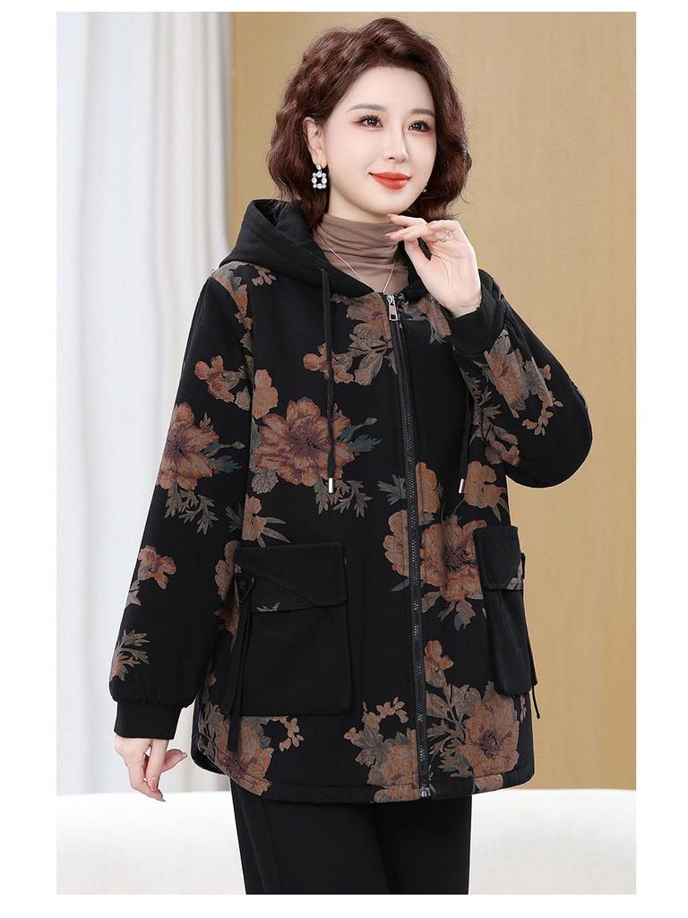 Plus Size Winter Cotton Jacket for Middle-Aged and Elderly Women - Warm Coat for Special Sizes