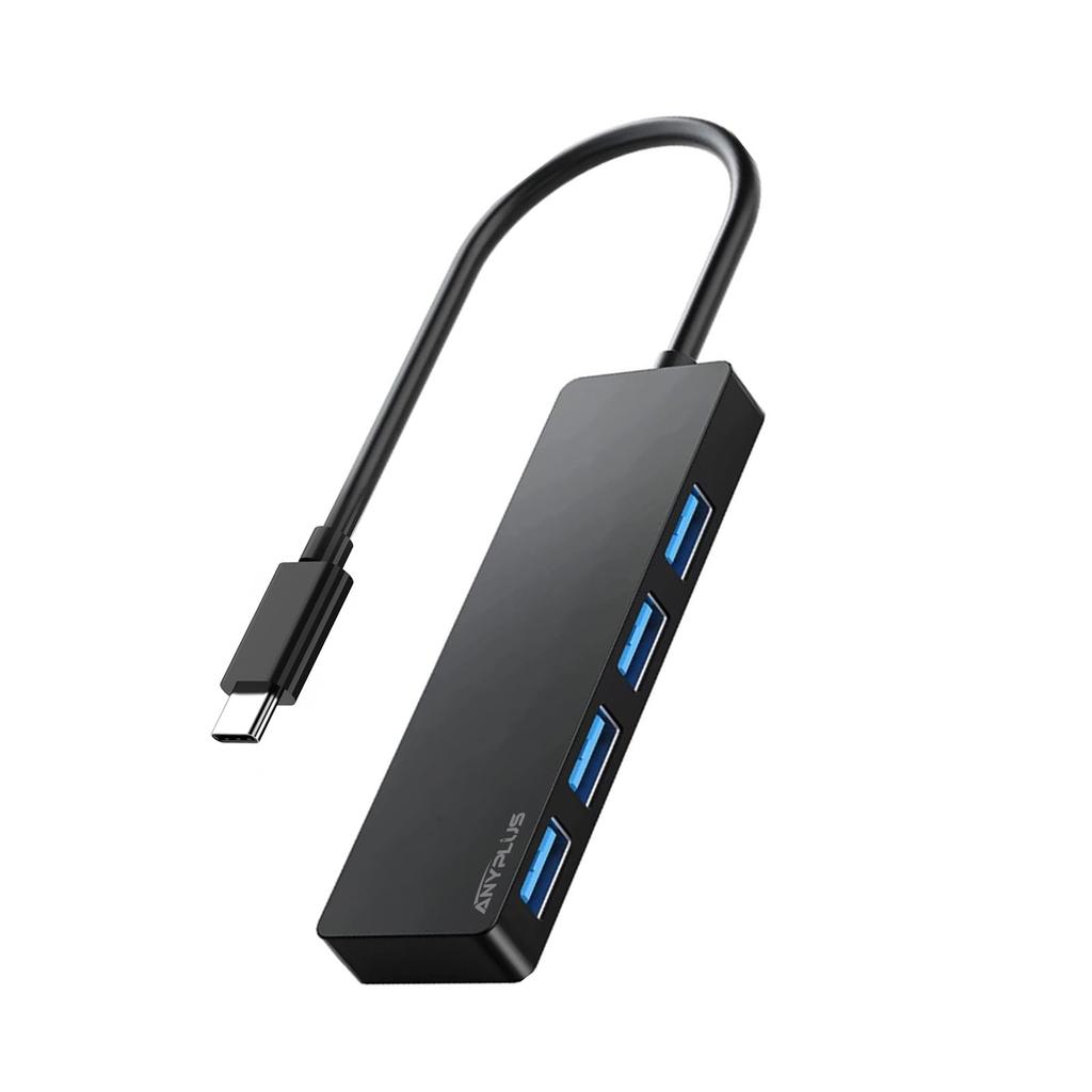 ANYPLUS USB Hub with 5Gbps Data 4 USB Compatible with Surface iPad and XPS USB-C Hub, Type-C High-Speed Transfer, 3.0 Ports, MacBook, Book, Pro, 17/15