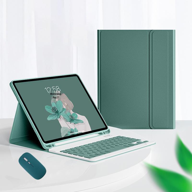 Samsung Tab S11 Protective Leather Case with Magnetic Bluetooth Keyboard, Mouse, and Korean/Spanish Support