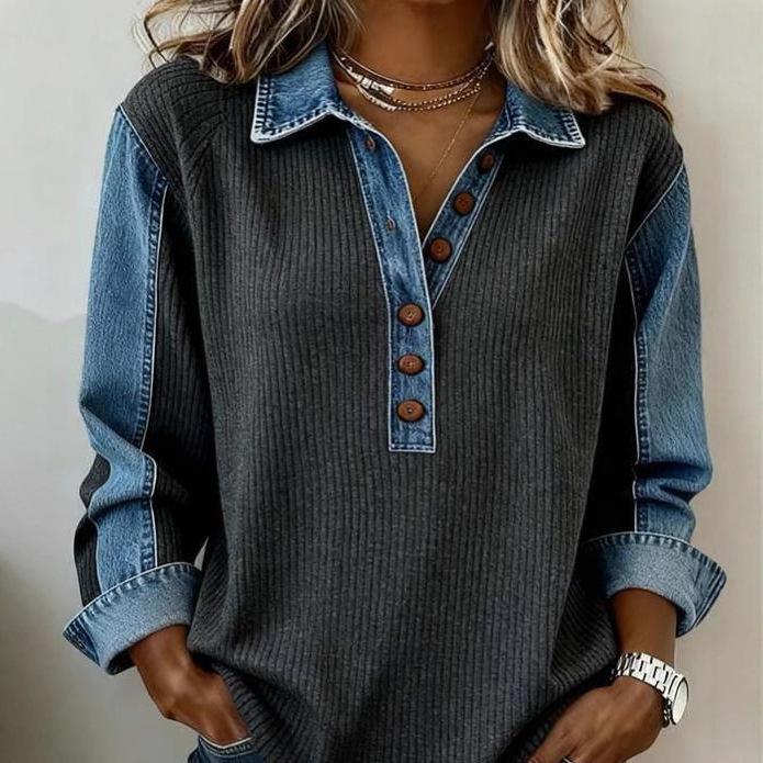 

European Style Color Block Loose Fit Hoodie XL сірий