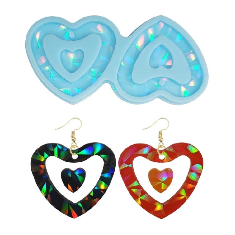 Love-Heart Shape Resin Mold Jewelry Epoxy Casting Mold DIY Jewelry Making Supply