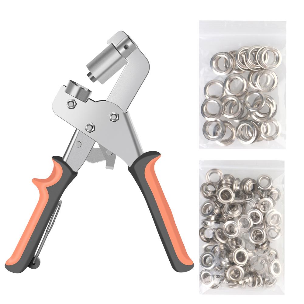 

Leather Eyelet Puncher Metal Air Hole Rivet Plier Eyelet Installation Tool Grommet Eyelet Plier Kit Handheld Hole Punch 3/8 Inch 10mm Grey
