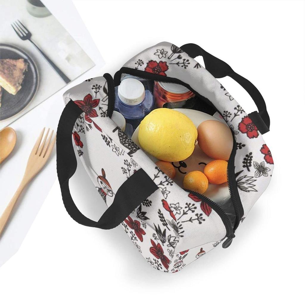 Moomin Little My Lunch Bag with Insulated Clasp Closure and Zipper, Compact and Stylish, Portable, Thermal Lunch Bag, Soft Cooler Bag, ToteEco Bag,