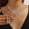 Elegant Crystal Necklace & Earrings Set for Weddings and Banquets