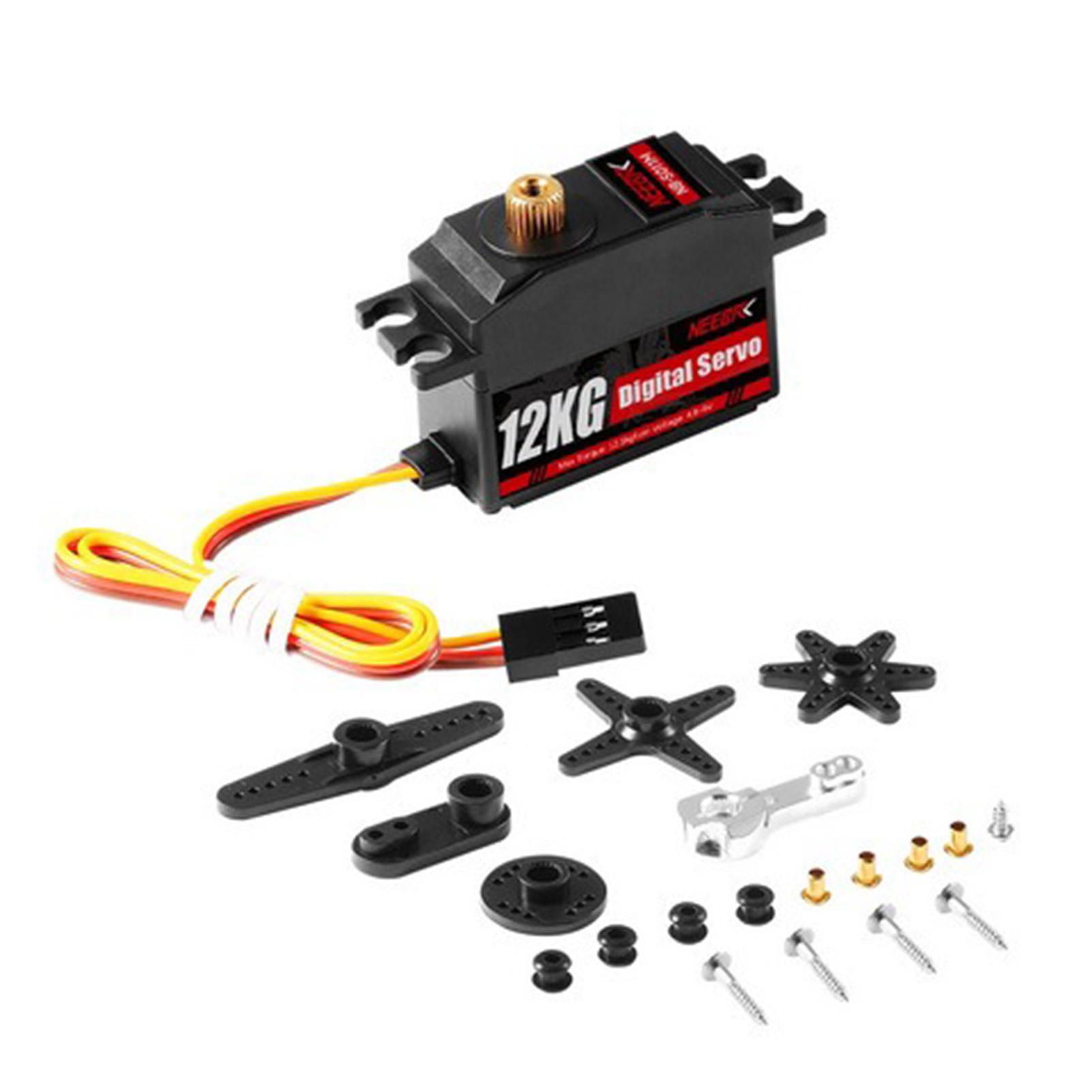 

NEEBRC 12KG Waterproof Metal Gear Digital Servo For 1/10 1/12 1/14 1/16 1/18 RC Car Crawler TRX4 WPL MN86 MN128 for Plane Boat