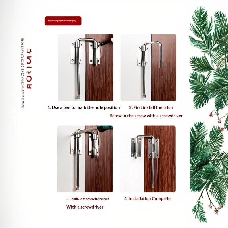 Anti-Theft 90 Degree Gate Latch Lock Stainless Steel Durable Safety Door Latch for Balcony Fence Home Security