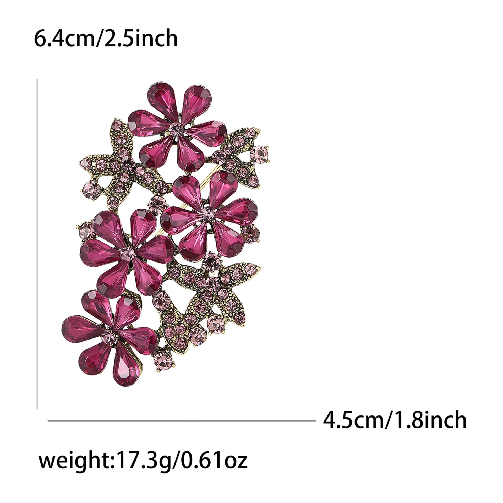 

Персонализированная и креативная брошь-цветок из сплава со стразами, темпераментная универсальная женская брошь для пальто, корсаж, ювелирное украшение