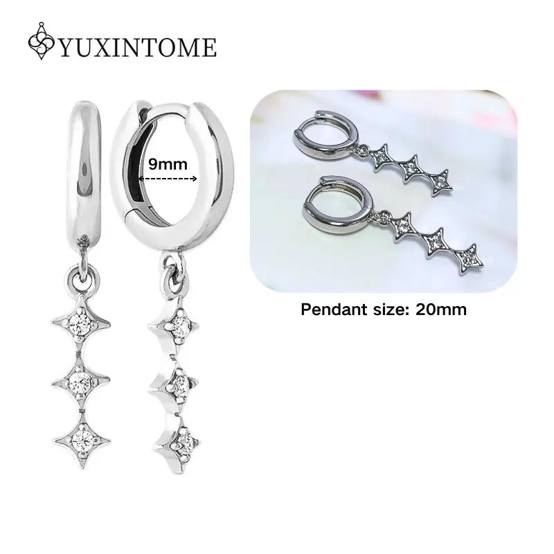 925 Silver Ear Needle Crystal White Zircon Silver Series Tassel Drop Earrings Luxury Fashion Party Jewelry Accessories