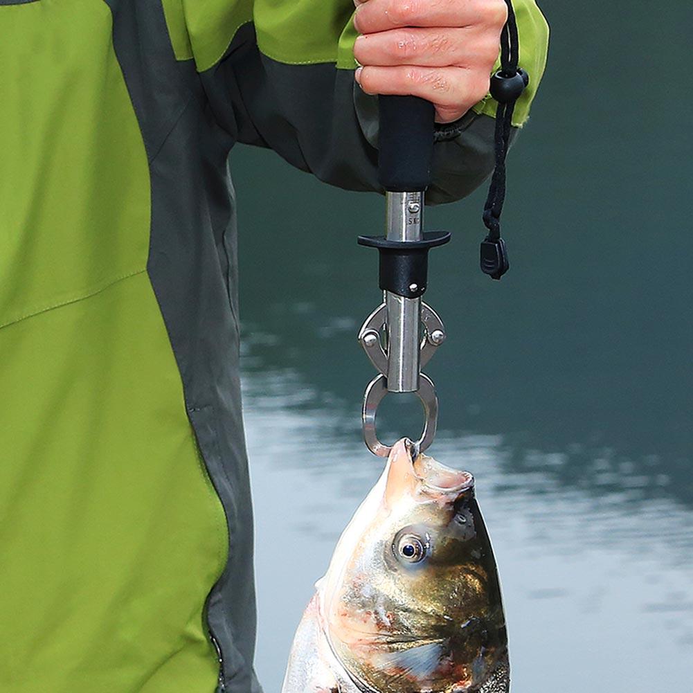 Stainless Steel Portable Fish Controller With Weighing Tape and Ruler Professional Fish Grip Lip Catcher Folding Pliers Fishing