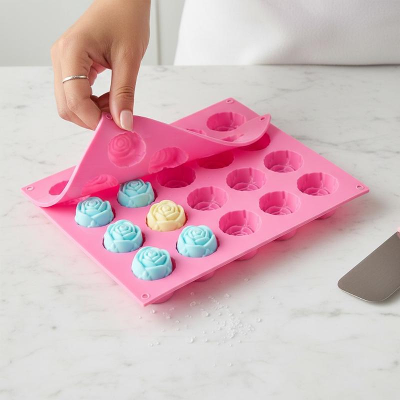 15 Cavity Rose Mold Silicone Chocolate Candy Mold DIY Dessert Pudding Cake Decoration Mould Rose Shape Ice Cube Making Tools