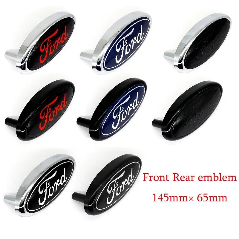 14.5x6.5cm Car Logo Emblem for Ford Escape Kuga Fiesta Ranger Mondeo Fusion Edge Focus Mustang Front Hood Grille Sticker Styling