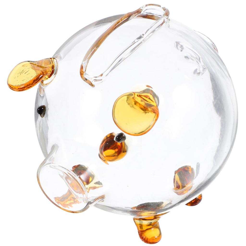 Transparent Creative Piggy Bank Clear Glass Pig Money Pot Desktop Decor Coin Storage Box Glass Piggy Bank Pig Shaped Money Pot